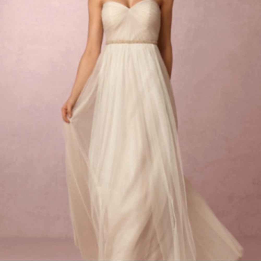 Jenny yoo bridesmaids dress cream tulle size 2